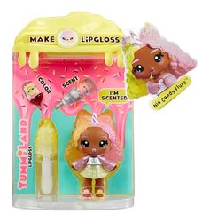 Yummiland Lip Gloss Poupée - Nia Candy Fluff - Inclut le Kit DIY Lip Gloss, Convient aux Enfants de 4 Ans et Plus