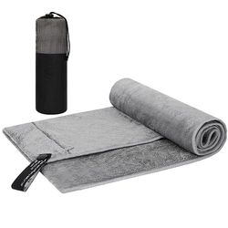 Romon Asciugamano Palestra, Telo Palestra con Funzione Antiscivolo, Asciugamano Microfibra con Tasca con Cerniera, 100X40 CM