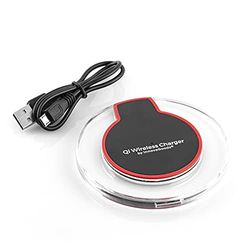 InnovaGoods® Caricabatterie wireless per smartphone Qi, carica il tuo cellulare senza fili, con tecnologia Qi, ideale per casa e ufficio, colore nero e trasparente.
