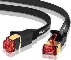 IBRA CAT8 Ethernet Gigabit Lan netwerkkabel (RJ45) SSTP 40Gbps 2000Mhz - Flat Black 3M