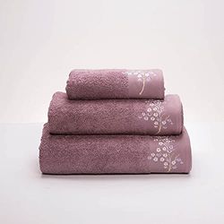 Sancarlos Julia - Asciugamano da doccia, 100% cotone, colore: lilla, dimensioni: 70 x 140 cm