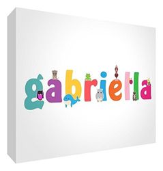 Little Helper LHV-GABRIELLA-A7BLK-15IT dekorativ panel Spädbarn/dop Present, Anpassningsbar design med flicknamn Gabriella, Multifärg, 7.4 x 10.5 x 2 cm