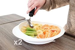 KMINA - Assiette Ventouse Adulte Handicapé (x2 Unités), Plat Ergonomique, sans BPA, Anti-basculement, Antidérapante, Parkinson