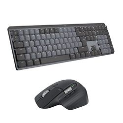 Logitech Kit MX Mechanical - tastiera wireless standard illuminata, Tactile Quiet e mouse wireless Bluetooth MX Master 3S Performance, macOS, Windows, Linux, iOS, Android, US Internazionale - Grigio