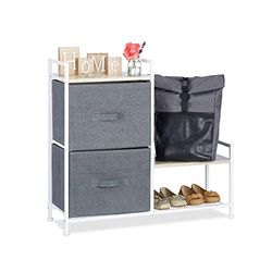 Relaxdays Cómoda multiusos com 2 gavetas, poliéster, 76 x 83 x 29 cm