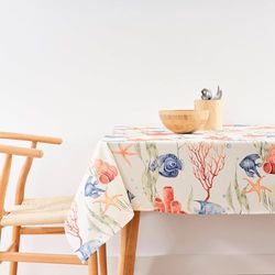 BELUM | Stain Resistant Tablecloth Size 300 x 140 cm - Extra Soft Touch Tablecloth Colour Multicolor - Tablecloth 100% Made in Spain Fabric 100% Organic Cotton - Tablecloth Model 0120-413