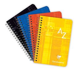 Clairefontaine 8509C - Libretas con encuadernación de alambre, 9,5 x 14 cm, cuadradas, 90 g, 90 hojas, varios colores, paquete de 5