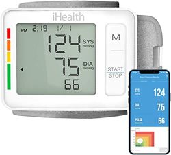 iHealth Push - Tensiomètre Poignet Mesure Tension Artérielle, Pouls et Battements de Cœur - Affichage Grand Écran - 99 Mesures en Sauvegarde - Dispositif Médical Compatible Bluetooth iOS et Android