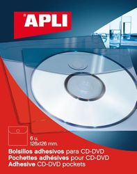 APLI 2585 - Zelfklevende CD-zakken met klep 6 u.