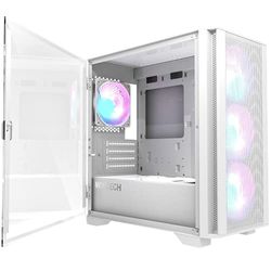 MONTECH Air 100 ARGB, Micro-ATX, Vidrio Templado - Blanco
