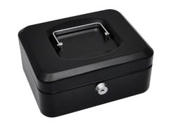 Pavo 8011827 - Caja de caudales con bandeja para monedas, 15 cm, color negro