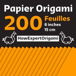Papier Origami Orange 200 Feuilles 6 inches 15 cm: Papier Coloré Orange Origami Papier 200 Feuilles Carré de 15 x 15 cm | 6 x 6 inches | DIY papier | ( Papier Origami HowExpertOrigami )