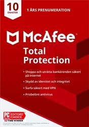 McAfee Total Protection 2022 | 10 enheter | Säkerhetspaket med antivirus | VPN, Lösenordshanterarer | 1 års prenumeration | Via post