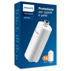 Philips Water Filtro da doccia In-Line, 1 confezione, riduce il CLORO fino al 99%, facile da installare, adatto a tubi e rubinetti standard, Bianco, filtrazione 50.000 L