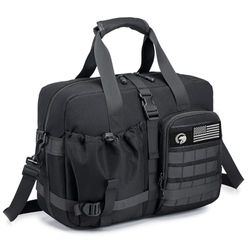 COSCOOA Sac à bandoulière tactique de 15,6 pouces pour homme, sac militaire pour ordinateur portable, sac à bandoulière (noir), Noir-17,3"
