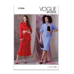 Vogue Patterns V1944E5 - Top e gonne da donna E5 (14-16-18-20-22)