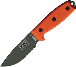 ESEE ES3SKOOD outdoor mes-lemmetlengte: 9,52 cm-Model 3 Deel Geserveerd Totale lengte: 20,96 cm Handgreep: Oranje G10-handvat, meerkleurig