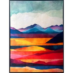 Romimex Cuadro Terciopelo Madera MDF Paisaje 83 x 123 x 4 cm