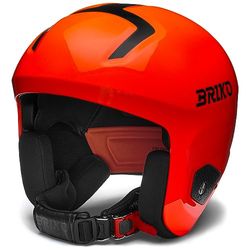 Briko, HELMET Unisex Volwassenen, Shiny Orange Fluo-Blak, L