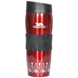 Trespass dubbelwandige vacuüm verzegelde thermosbeker 400ml Magma400, Red Print, EACH, UUUACMII10009_RDPEACH