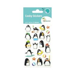 Maildor CY062Opack - Bolsa de gomas 3D Cooky 1 tabla de 7,5 x 12 cm, pingüinos (21 pegatinas) - Paquete de 10