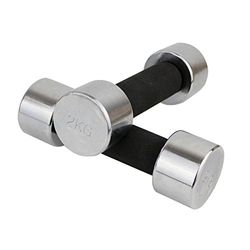 MASTER chroom halter set van 2 dumbbells 2 x 2 kg, zilver/zwart, none