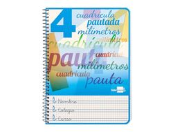 Cuaderno espiral liderpapel cuarto pautaguia tapa blanda 40h 75 gr cuadro pautado 4mm colores surtidos, 1 unidad