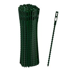 Relaxdays Pack 200 Bridas Plástico, 17 cm, Sujetadores para Atar Plantas, Ajustables, Reutilizables, para Tutores, Verde