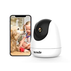 Tenda Indoor WiFi Camera,1080P Pet Dog Camera,360° Home Security Camera,12M Night Vision,2-Way Audio,Smart Tracking,AI Human/Motion Detection,Privacy Mode,SD&Cloud Storage(CP3)