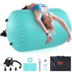 VEVOR Opblaasbare gymnastiekmat, turnmat, 80 x 132,5 cm, luchtmat, fitnessmat, pomp, tumbling-mat, multifunctionele turnmat, thuisgebruik, sportschool, yoga, cheerleading