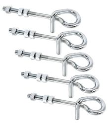 Alberts 869366 schommelhaak | met schroefdraad | om door te schroeven | elektrolytisch blauw verzinkt | lengte 180 mm | schroefdraad M12 | Set van 5