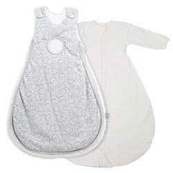 roba Saco de Dormir Bebe 74/80 cm Air PLUS + Saco Interior de Manga, Miffy, Saquito para Niños, 4 Estaciones, 12-18 Meses, Gris con Diseño de Conejos