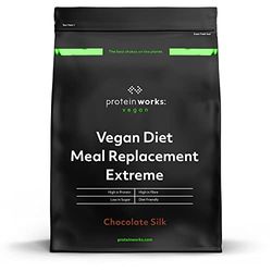 Protein Works - Vegan Diet Meal Replacement Extreme | Plant Based Meal Replacement Shake | Added Vitamins | Aids Weight Loss | 8 Servings | Chocolate Silk | 500g