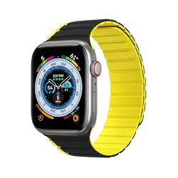 HJPOQZ DUX DUCIS [LD] Series - Correa de reloj diseñada para Apple Watch de 38 mm, 40 mm, 41 mm, correa magnética de repuesto para reloj, color negro y amarillo