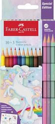 Faber-Castell 111219 - Estuche de Cartón con 10 Lápices de Colores + 3 Colores Pastel