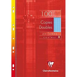 Clairefontaine A4 Seyes Rayado con perforación doble hoja – azul (paquete de 50 hojas)