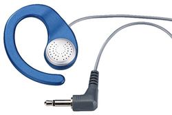 MONACOR ES-10 Mono oortelefoon voor het linkeroor, blauw, 3,5 mm