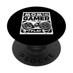 Mamá Del Jugador - Funny Gamer Mom PopSockets PopGrip Adhesivo