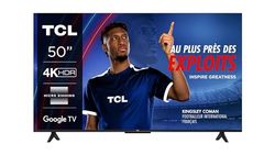 TCL 50V6B 50 inch, 4K Ultra HD, HDR TV, ondersteunt door Google TV (Dolby Audio, Motion Clarity, spraakbediening, compatibel met Google Assistant, Chromecast ingebouwd