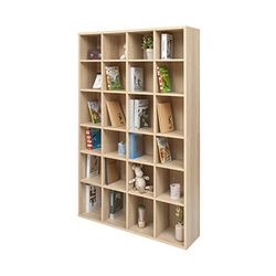 Iris Ohyama, Boekenkast / boekenkast met 24 kubussen / houten kubus boekenkast, Massief hout, Verticaal, Verstelbare planken, Kantoor, Woonkamer - Book Shelf - BKS-1812 - Lichtbruin