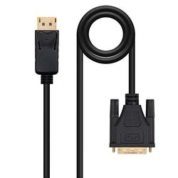 Zwarte DisplayPort-naar-DVI-kabel met een lengte van 2,0 meter, ideaal voor het aansluiten van apparaten met DisplayPort-uitgang op monitoren met DVI-ingang.