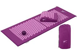 Fitem Acupressuurset, bestaande uit acupressuurmat en acupressuurkussen, verlicht pijn in de rug en nek en ischiaspijn, rugmassage + spierontspanning + acupunctuur + sport-revalidatie