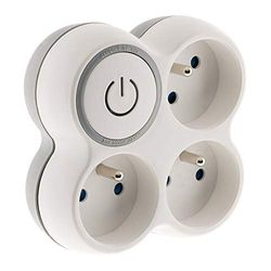 Zenitech - Extensão de 3 tomadas com interruptor - Triplite - 3 x 16A - branco/cinzento