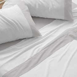 Burrito Blanco Flanellen laken van katoen, bed 90 cm (+ beschikbare maten), design 573, grijs (90 x 190/200 cm)