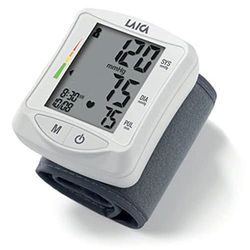Laica tensiomètre automatique pour le poignet BM1006W, mesure la tension artérielle et la fréquence du pouls Gris/Blanc
