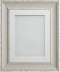 Frame Company Brooke Moonstone Grey Photo Frame, White Mount, 9x7 for 8x6 inch, fitted with perspex