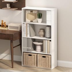 Furinno Simple Ripiano Aperto, Librerie, 4 Ripiani, Bianco