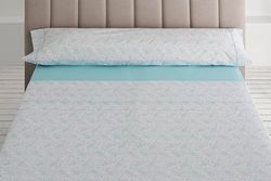 Juego de sábanas Lara Color Aqua. Cama de 150 (2 alm) cm. 4 stuks