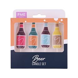 PME Beer Bottles Party Pick Candles, Pack of 4