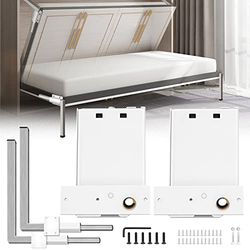 VEVOR Montage Muur Veren Mechanisme Heavy Duty Ondersteuning Hardware DIY Kit voor Queen Twin Size Bed (Horizontaal), Wit